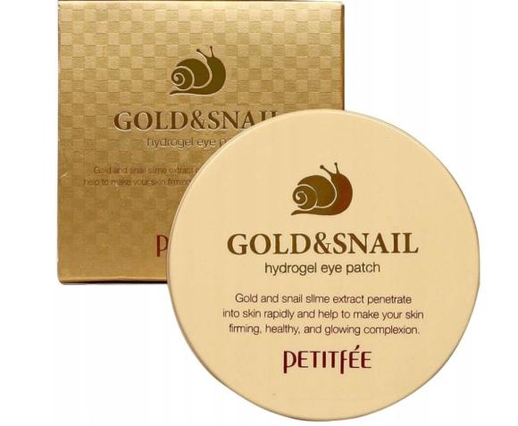 Petitfee Gold and Snail wygładzające hydrożelowe płatki pod oczy 60 sztuk