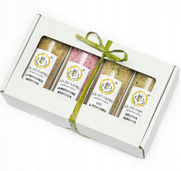 Miodowa Mydlarnia zestaw 4 x 115g sól do kąpieli