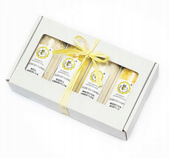 MIODOWA MYDLARNIA PUDRY MUSUJĄCE DO KĄPIELI 4 ZAPACHY