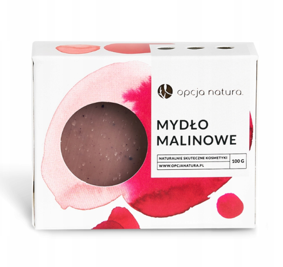 Opcja Natura Malinowe Mydło Sodowe Weganskie Nawilżające 100g