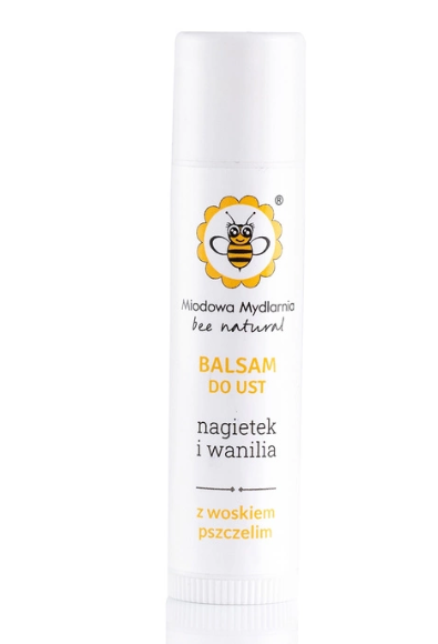 Miodowa Mydlarnia Balsam do ust nawilżające Nagietek i Wanilia 4,5 ml (2)