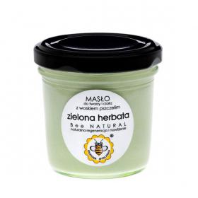 Miodowa Mydlarnia naturalne masło do twarzy i ciała "Zielona Herbata" z woskiem pszczelim o lekkiej, puszystej konsystencji musu i orzeźwiającym, zielonym aromacie 65 g