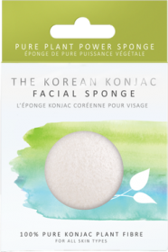 The Konjac Sponge Gąbka Konjac do mycia twarzy i ciała biała uniwersalna 100% czysty Konjac 1szt