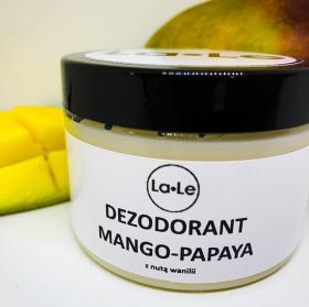LaLe naturalny dezodorant w kremie Mango Papaya z nutką Wanilii (szkło) 120g