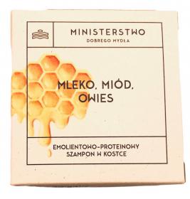 Ministerstwo Dobrego Mydła szampon w kostce emolientowo proteinowy Mleko, Miód i Owies 85g