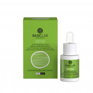 BasicLab serum do twarzy antyoksydacyjne wyrównujące z witaminą C 15% Rozświetlenie i Wyciszenie 15ml
