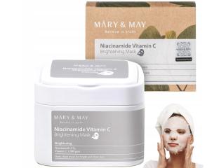  Mary&May Niacinamide + Vitamin C Maski w Płachcie Koreańskie Rozjaśniające 30szt