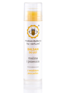 Obrazek 2 dla: Miodowa Mydlarnia Balsam nawilżające do ust Malina i Przenica 4,5 ml